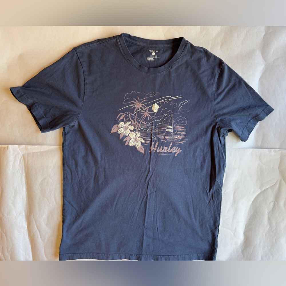 Hurley Navy Tropical Graphic T-Shirt